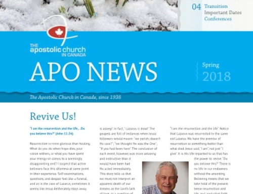 The Apostolic Church in Canada Spring 2018 Newsletter